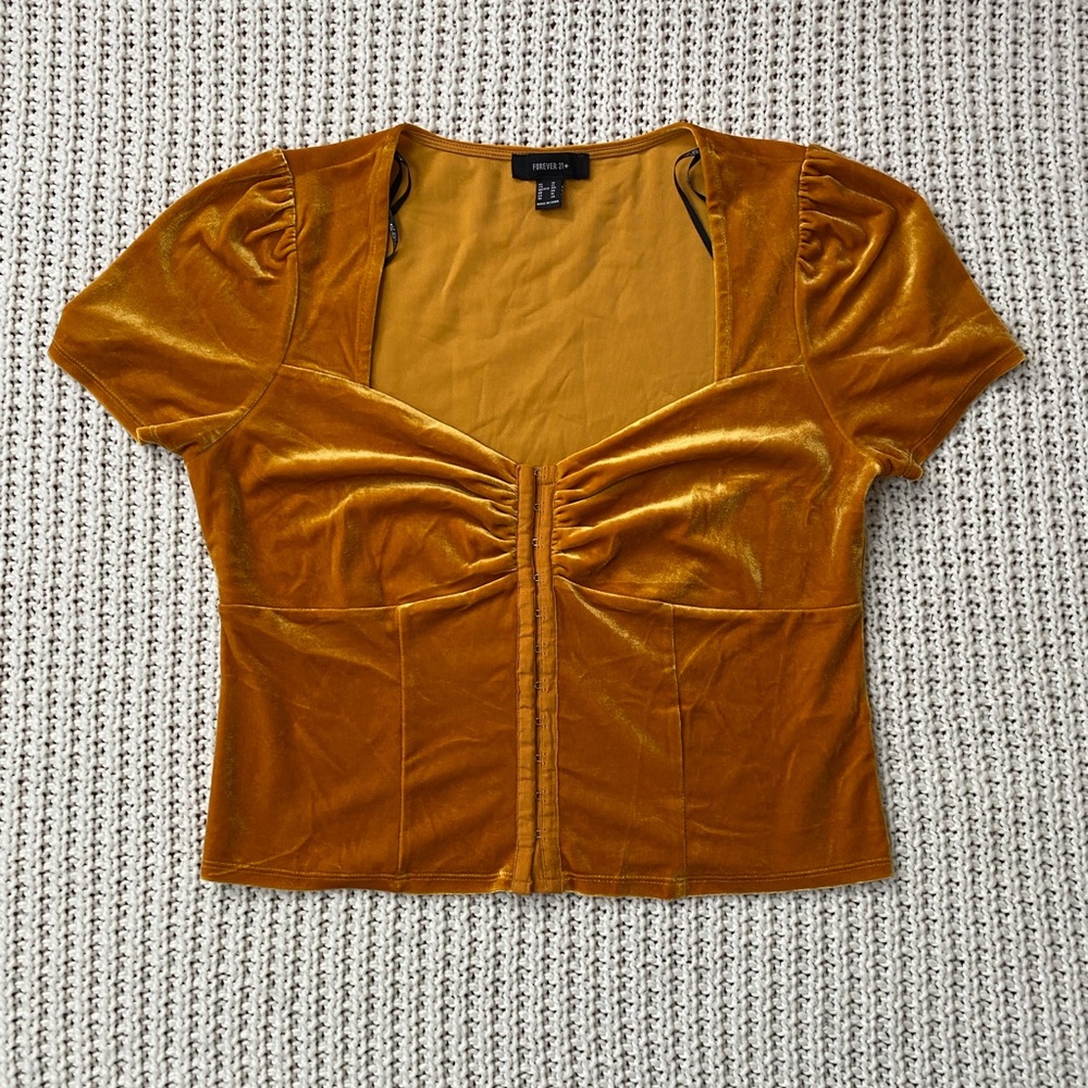 Urban Outfitters Mustard Velvet Top